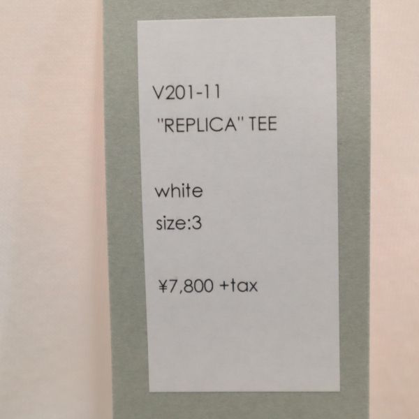 未使用 バースト222 20ss REPLICA プリント 半袖 Tシャツ 3 ホワイト VAST222 ラバーソウル メンズ