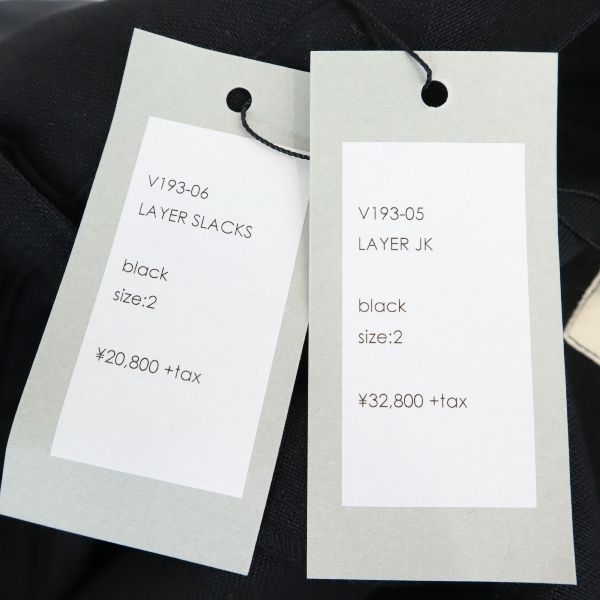 未使用 VAST222 バースト222 19AW 日本製 スーツ 上下 セットアップ 2 黒 メンズ