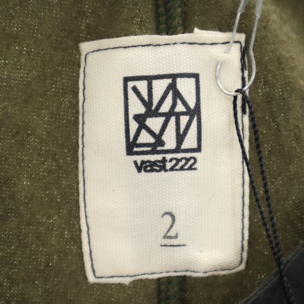 新品 VAST222 バースト222 18AW V183-08 FLEECE LONG JK 日本製 フリース ロング ジャケット 2 khaki ノーカラー カーキ メンズ