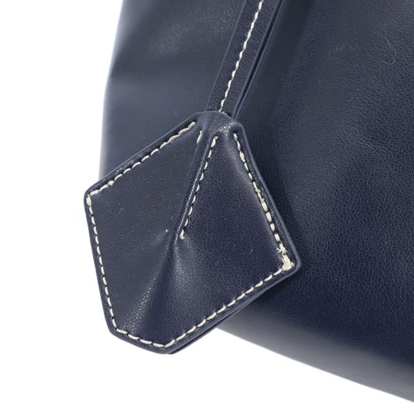 未使用 nano universe ナノユニバース ODORANTES 異素材コンビ  ショルダーバッグ  紺×白グレー レディース