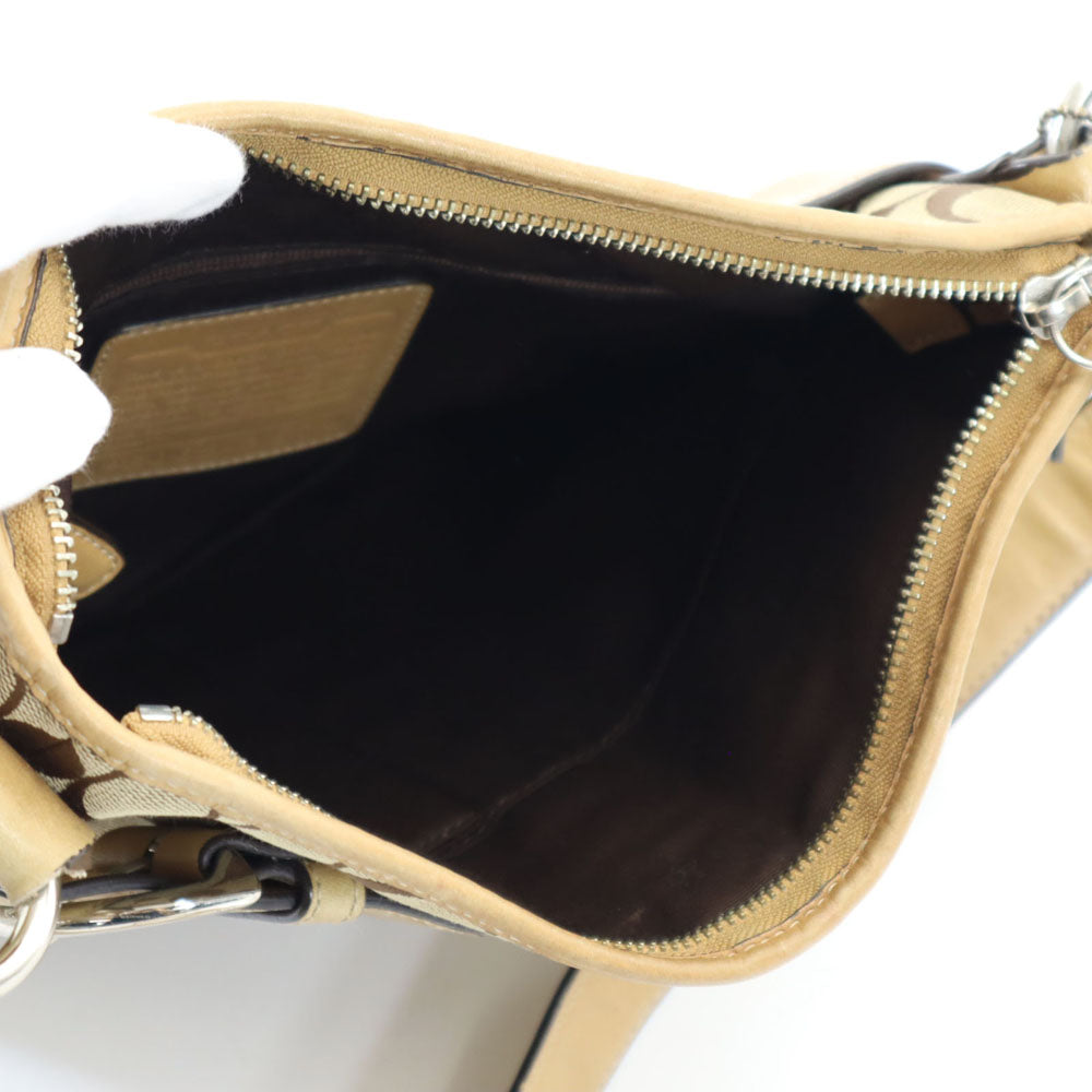 コーチ E065-3574 シグネチャー柄 ショルダーバッグ  ベージュ系 COACH レディース