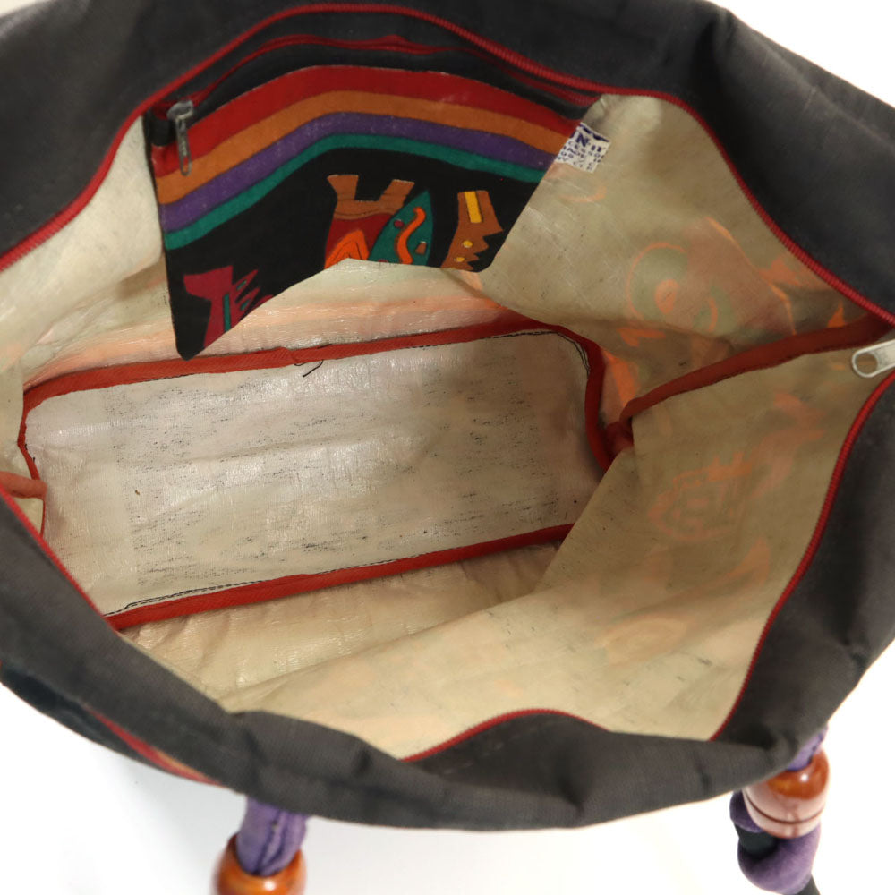 SUN'n’SAND エスニック柄 トートバッグ  ブラック 他 SUN'n’SAND キャンバス レディース