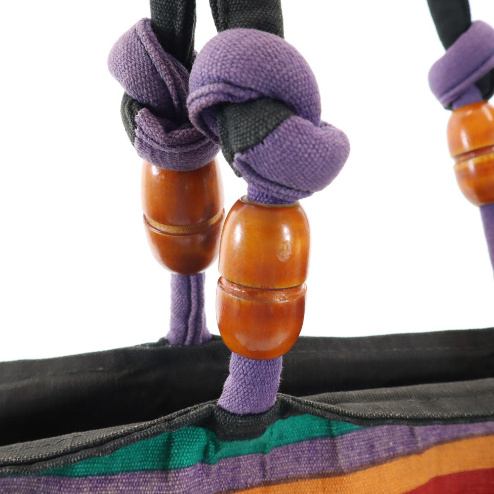 SUN'n’SAND エスニック柄 トートバッグ  ブラック 他 SUN'n’SAND キャンバス レディース