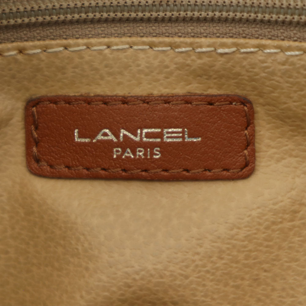 ランセル スペイン製 レザー ショルダーバッグ  ブラウン LANCEL レディース