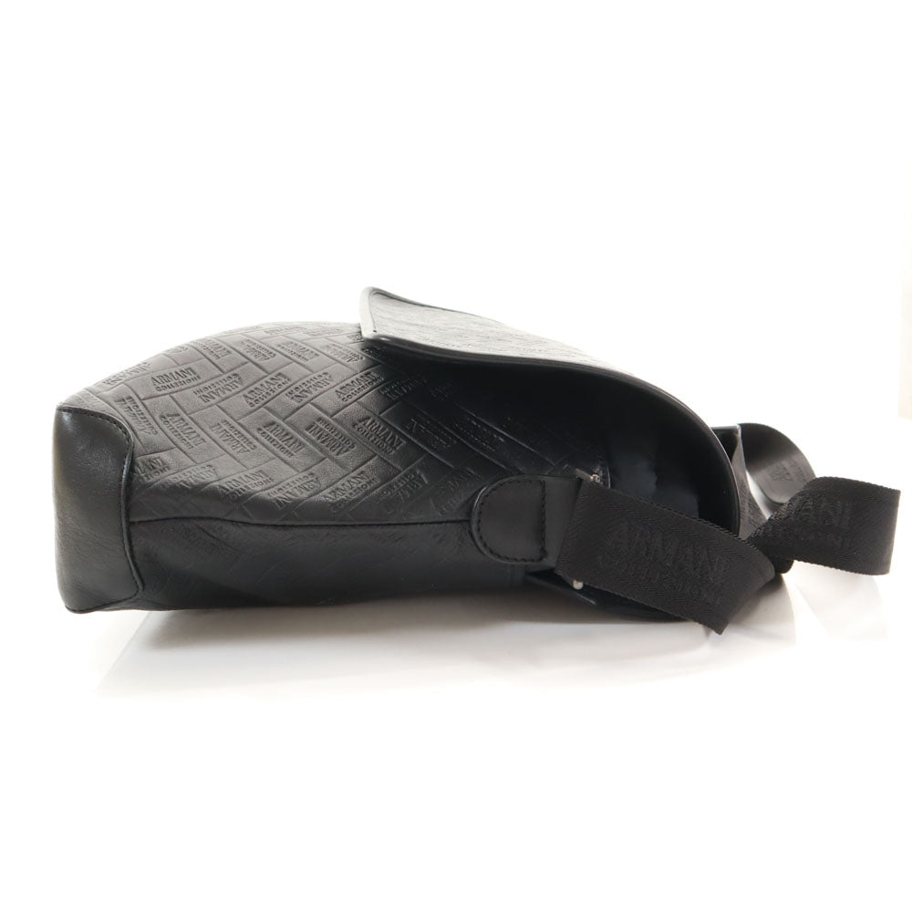 ARMANI COLLEZIONI アルマーニコレッツォーニ イタリア製 ロゴ総柄 ショルダーバッグ  ブラック系 メンズ