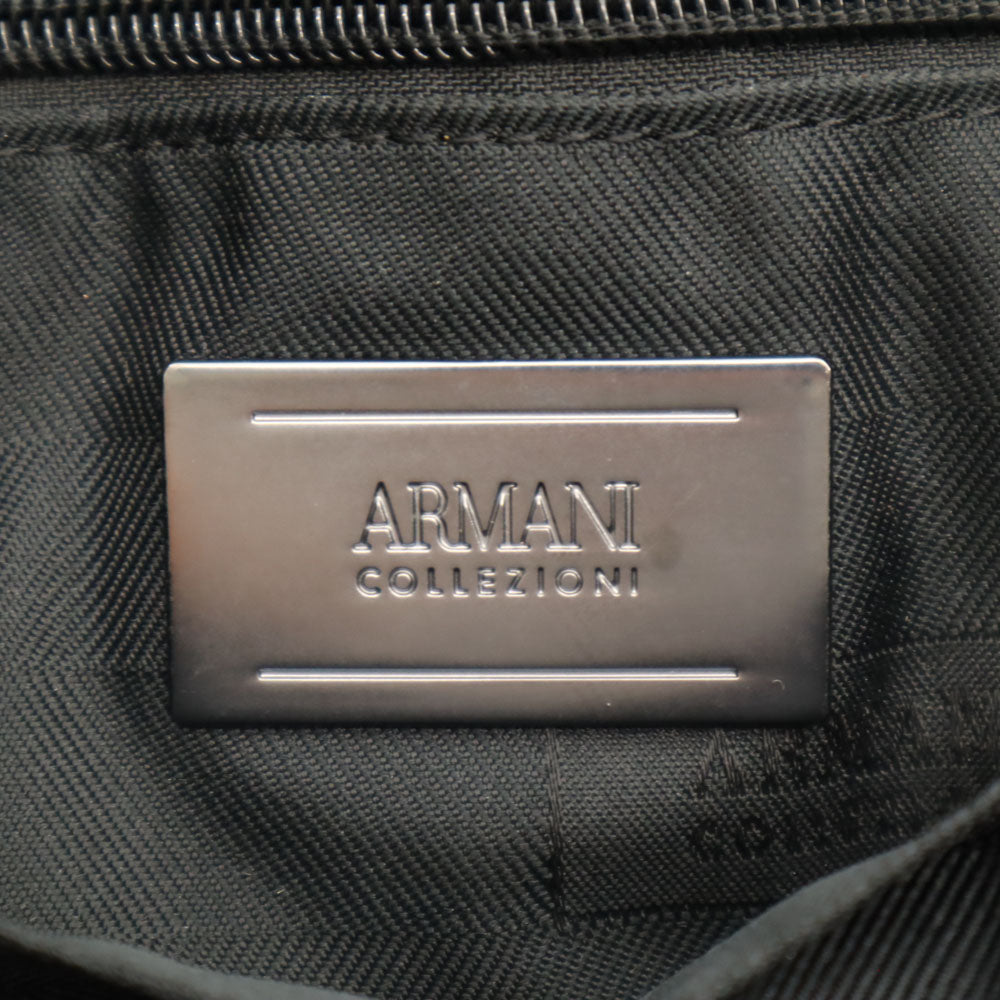 ARMANI COLLEZIONI アルマーニコレッツォーニ イタリア製 ロゴ総柄 ショルダーバッグ  ブラック系 メンズ