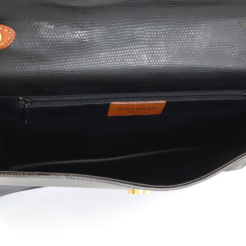 NINA RICCI ニナリッチ イタリア製 ショルダーバッグ  ブラック レディース