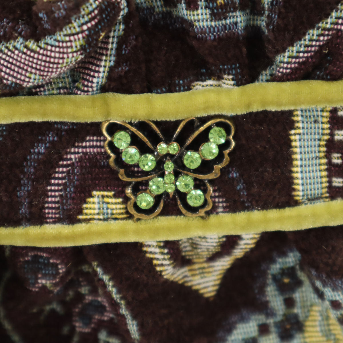 未使用 ANNA SUI アナスイ 日本製 ゴブラン織り ハート柄 ハンドバッグ  ブラウン系 レディース