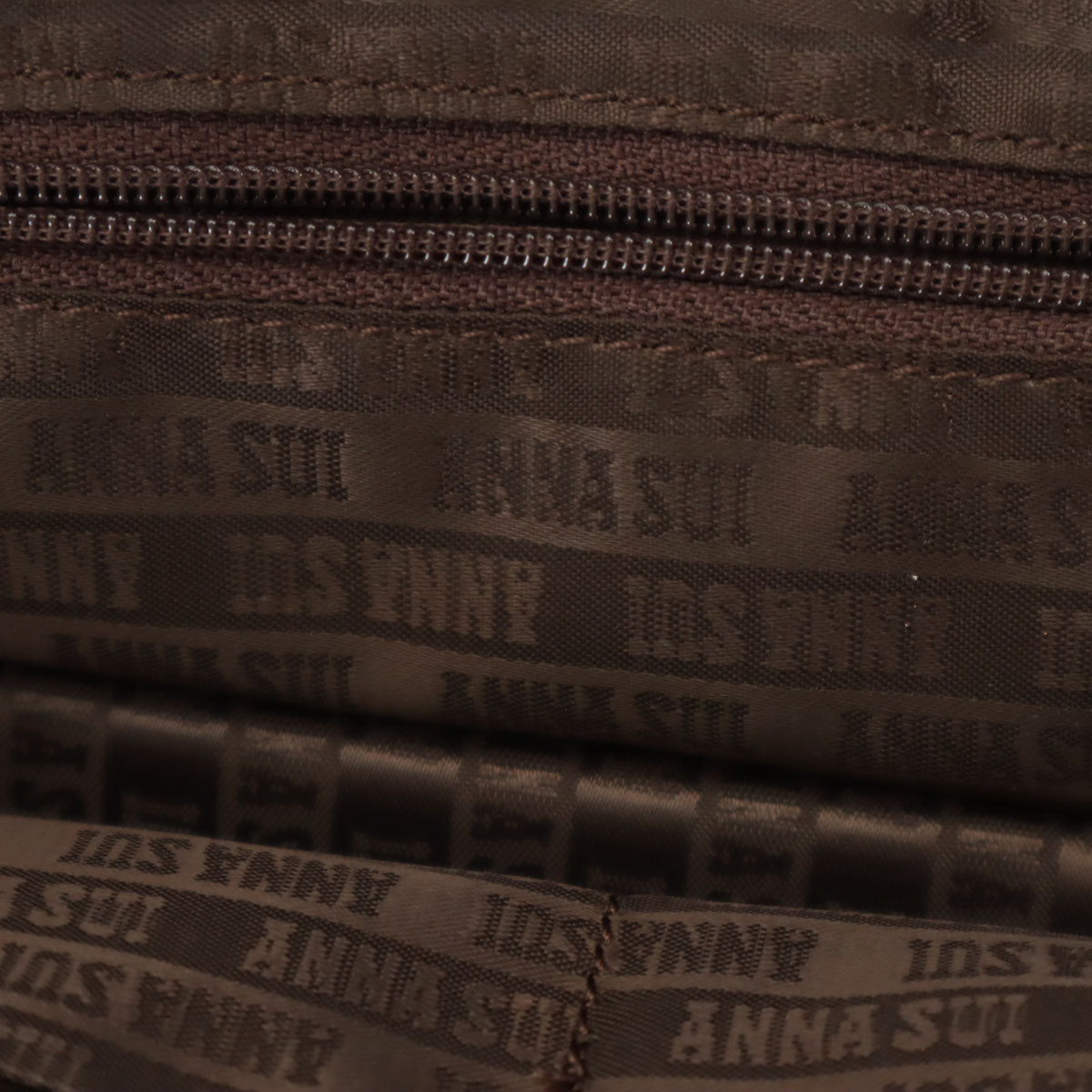 未使用 ANNA SUI アナスイ 日本製 ゴブラン織り ハート柄 ハンドバッグ  ブラウン系 レディース