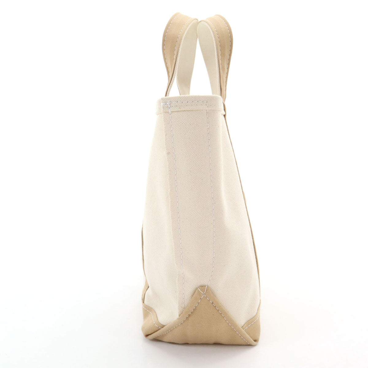 ORCIVAL オーシバル 日本製 キャンバス トートバッグ  白×ベージュ レディース