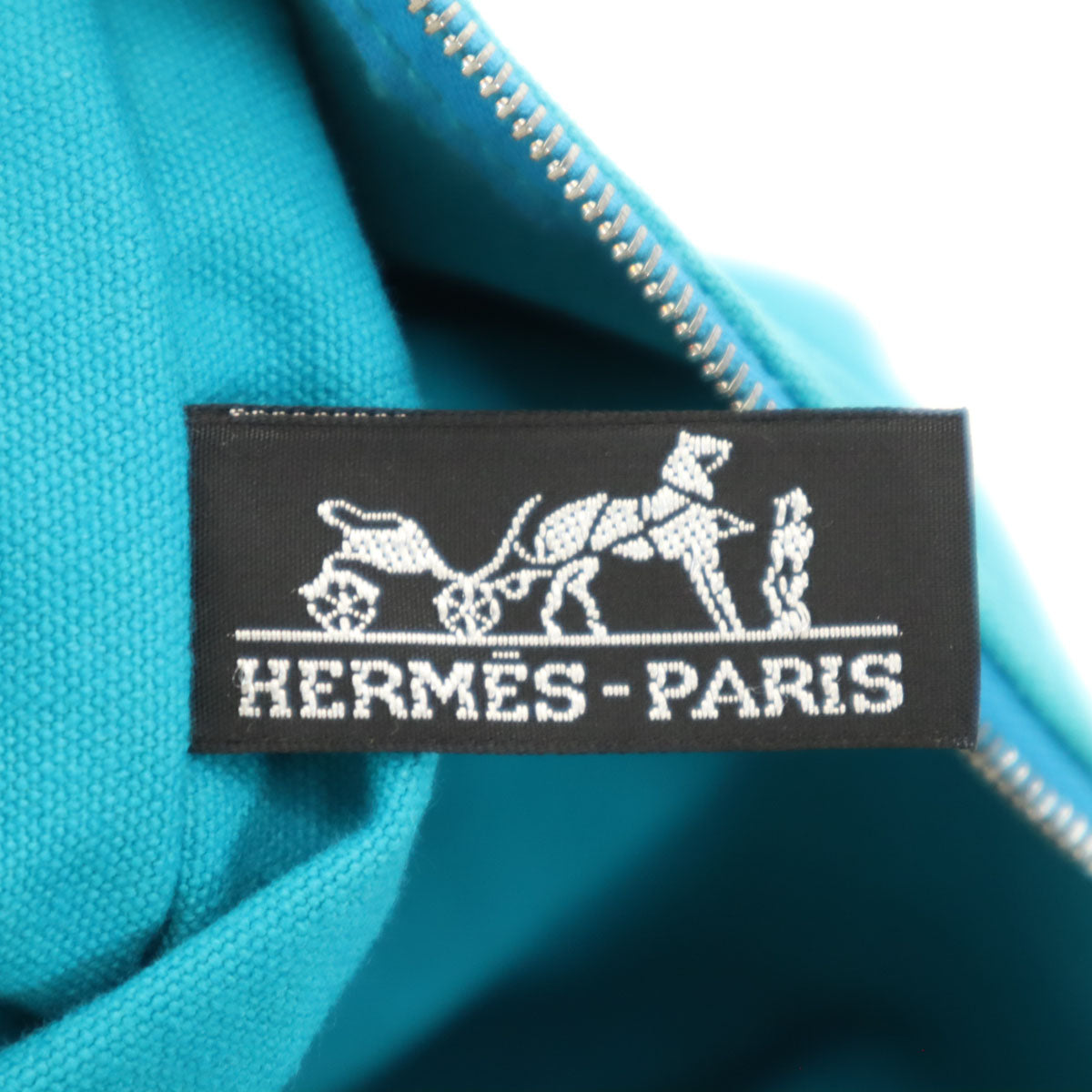 HERMES エルメス フランス製 キャンパス クラッチバッグ  水色 フラットポーチ レディース