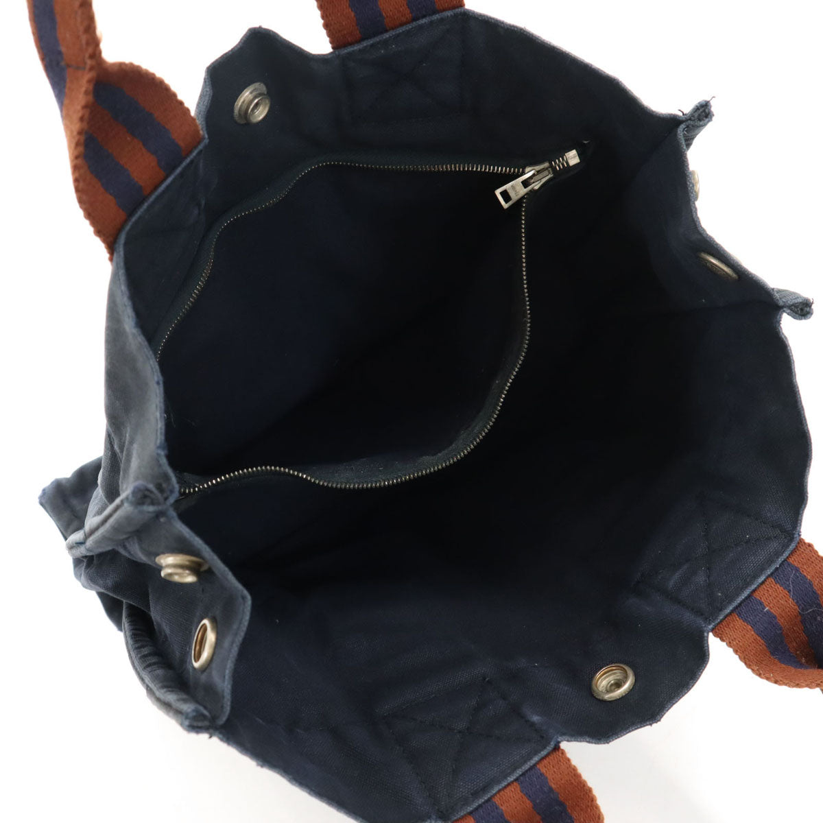 HERMES エルメス フランス製 フールトゥPM キャンバス トートバッグ  ネイビー 廃番 レディース