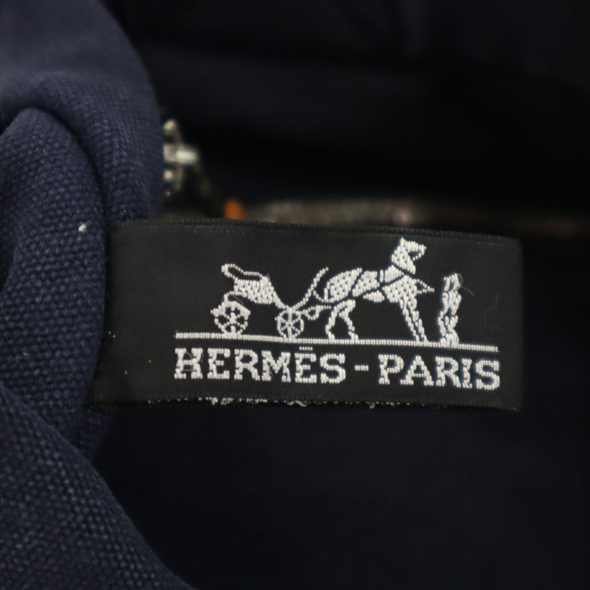HERMES エルメス フランス製 フールトゥPM キャンバス トートバッグ  ネイビー 廃番 レディース