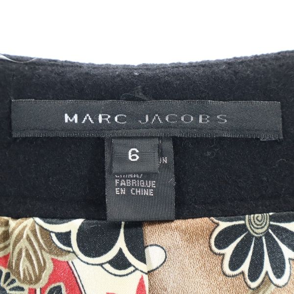 MARC JACOBS マークジェイコブス ウールブレンド 7分袖 Vネック ワンピース 6 黒 チュニック レディース