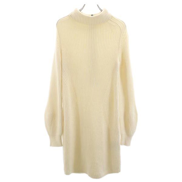 MAX&CO マックスアンドコー 長袖 ニット ワンピース M ホワイト系 バックジップ レディース