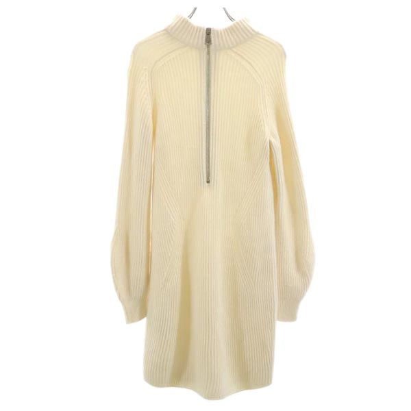 MAX&CO マックスアンドコー 長袖 ニット ワンピース M ホワイト系 バックジップ レディース
