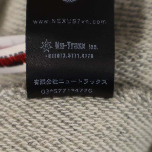 NEXUSVII ネクサスセブン 日本製 ウールブレンド 長袖 スウェットパーカー 44 グレー メンズ