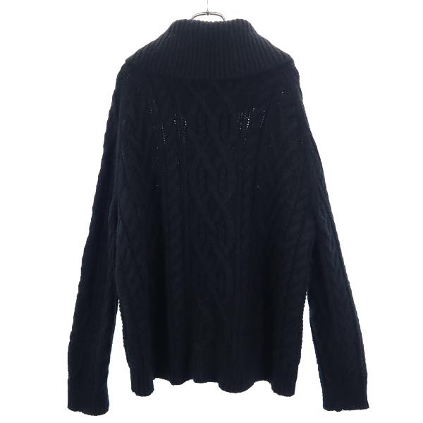 POLO RALPH LAUREN ポロラルフローレン ケーブル 長袖 ケーブル オフタートル セーター XL 黒 ニット レディース