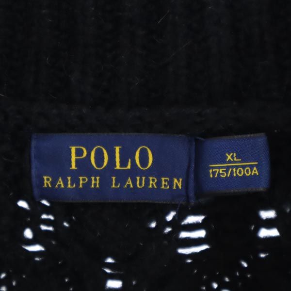 POLO RALPH LAUREN ポロラルフローレン ケーブル 長袖 ケーブル オフタートル セーター XL 黒 ニット レディース