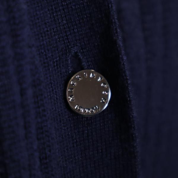 Mackintosh マッキントッシュ ウール 長袖 Vネック ロング ニットカーディガン 38 紺 レディース