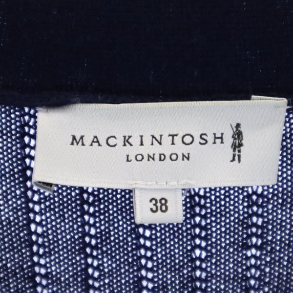 Mackintosh マッキントッシュ ウール 長袖 Vネック ロング ニットカーディガン 38 紺 レディース