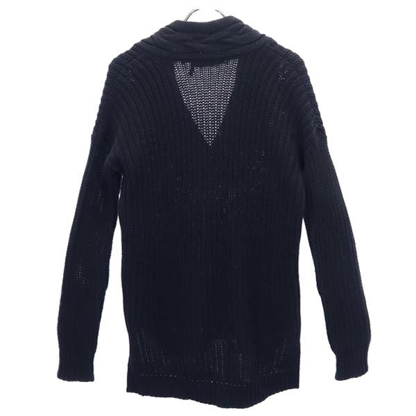 RALPH LAUREN ラルフローレン ケーブル編み 長袖 Vネック コットンニット セーター XXS 黒 レディース