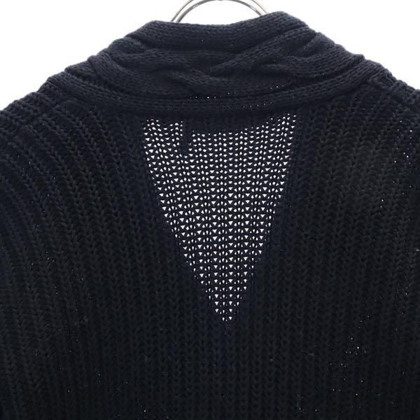 RALPH LAUREN ラルフローレン ケーブル編み 長袖 Vネック コットンニット セーター XXS 黒 レディース