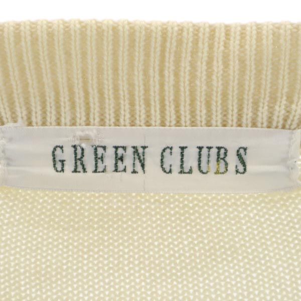 GREENCLUBS グリーンクラブ ロゴ刺繍 長袖 ニットカーディガン 3 アイボリー メンズ