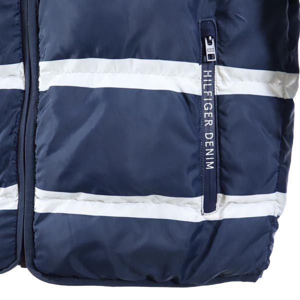 TOMMY HILFIGER トミーヒルフィガー ボーダー 中綿ジャケット M ネイビー系 メンズ