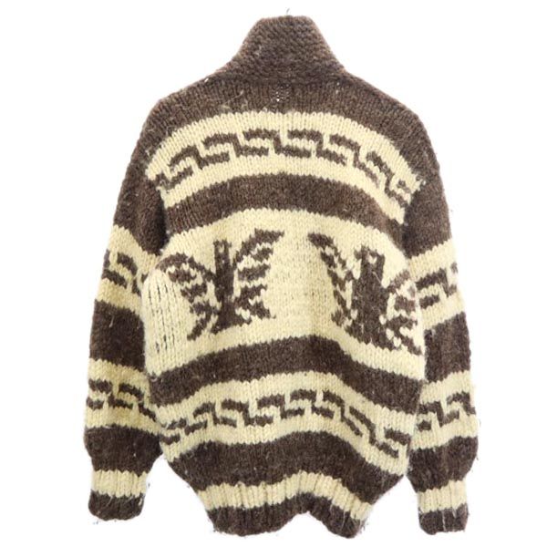 COWICHAN INDIAN カウチンジャケット 茶×ベージュ ニット メンズ
