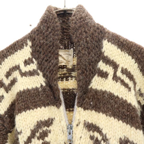COWICHAN INDIAN カウチンジャケット 茶×ベージュ ニット メンズ