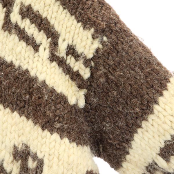 COWICHAN INDIAN カウチンジャケット 茶×ベージュ ニット メンズ