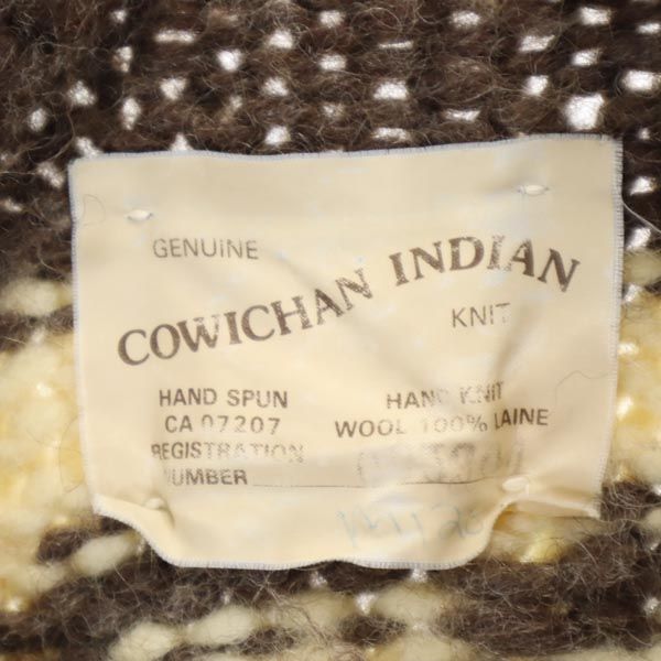COWICHAN INDIAN カウチンジャケット 茶×ベージュ ニット メンズ