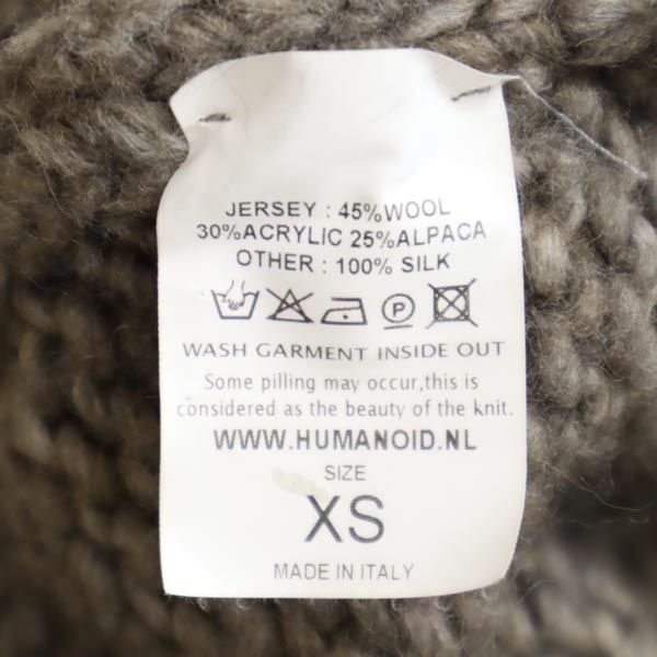 HUMANOID ヒューマノイド ウールブレンド 長袖 ローゲージ ニット XS ブラウン系 セーター レディース