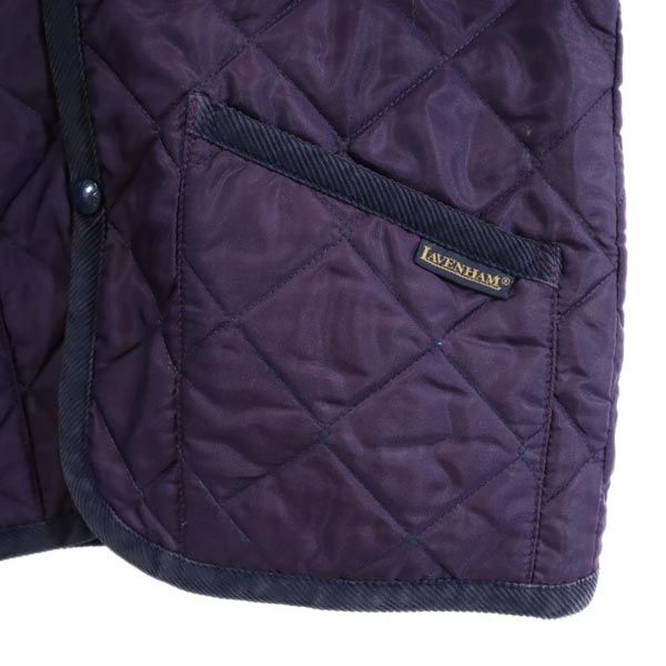 LAVENHAM ラベンハム キルティングジャケット 36 紫 フード レディース