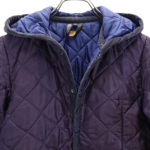 LAVENHAM ラベンハム キルティングジャケット 36 紫 フード レディース