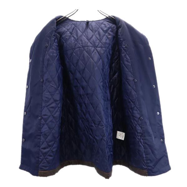 Pringle プリングル ボア切替 ジャケット UK8(8) 茶 キルティングライナー フード メンズ