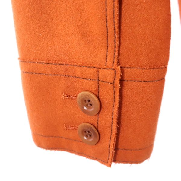 Aquascutum アクアスキュータム 日本製 ウールブレンド ピーコート 8 オレンジ レディース