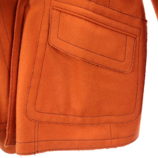 Aquascutum アクアスキュータム 日本製 ウールブレンド ピーコート 8 オレンジ レディース