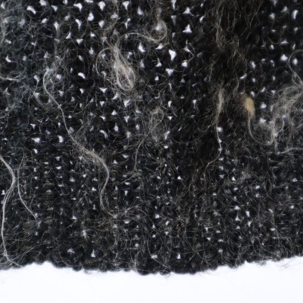 Glory US USA製 モヘヤブレンド 総柄 長袖 ニット 黒系 セーター レディース