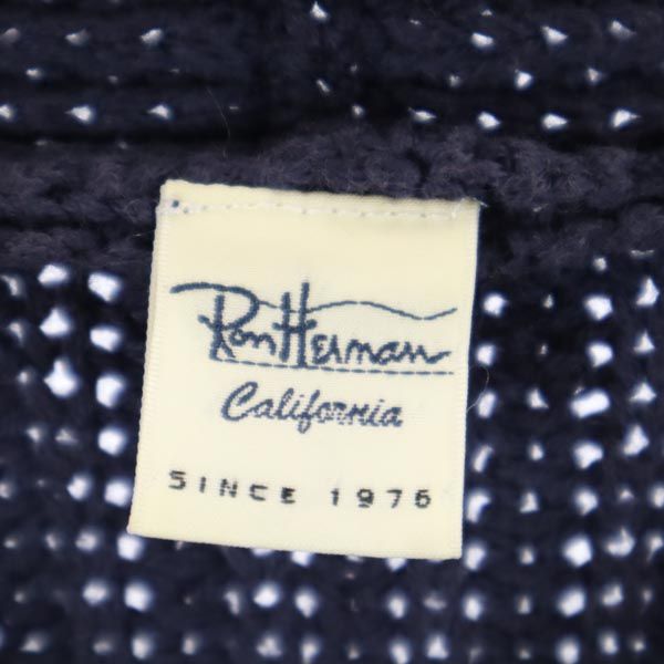 Ron Herman ロンハーマン 長袖 Vネック ローゲージ ニット XS ネイビー系 セーター レディース