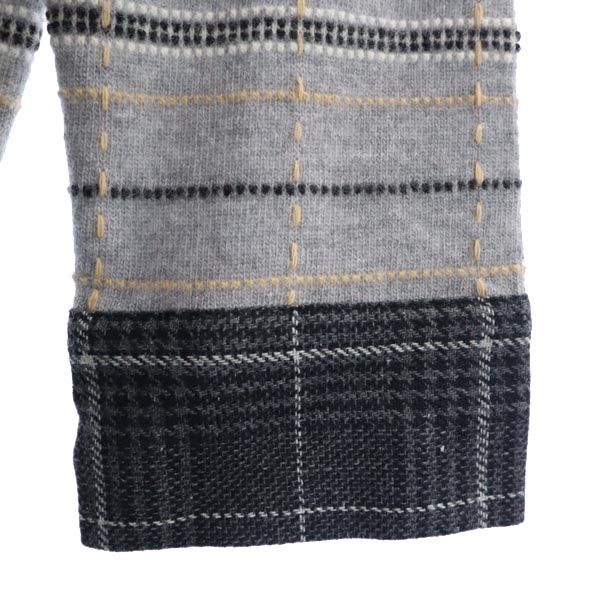 未使用 DIANE VON FURSTENBERG ダイアンフォンファステンバーグ ウール 総柄 ニット カーディガン M グレー系 レディース