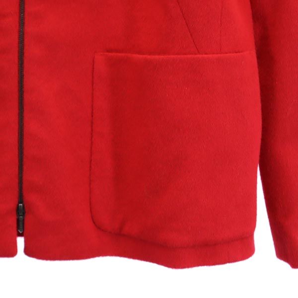 BALLY バリー ウールブレンド ノーカラージャケット USA6 レッド系 レディース