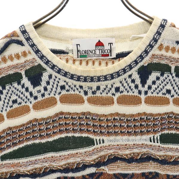 フローレンストリコット 総柄 長袖 セーター M FLORENCE TRICOT ニット メンズ