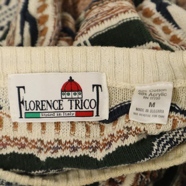 フローレンストリコット 総柄 長袖 セーター M FLORENCE TRICOT ニット メンズ