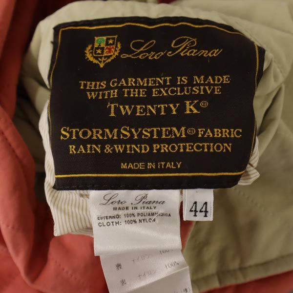 Loro Piana ロロピアーナ イタリア製 リバーシブル キルティングジャケット 46 サーモンピンク×ベージュ レディース