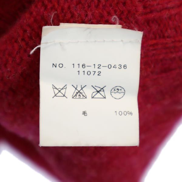 INVERALLAN インバーアラン 英国製 ウール 長袖 Vネック ニット 36 赤系 セーター メンズ