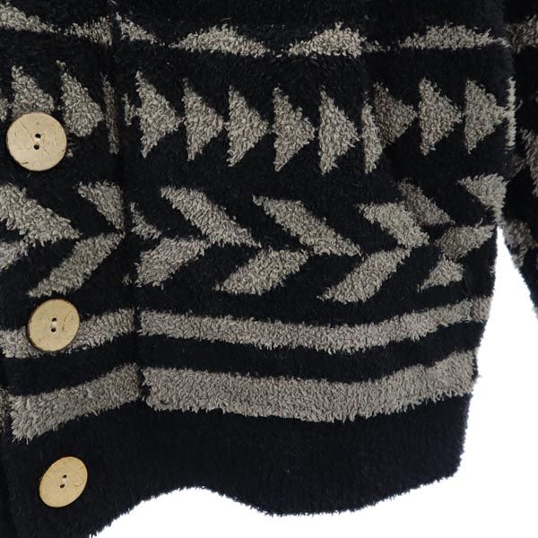 BAREFOOT DREAMS ベアフットドリームス 総柄 長袖 ショールカラー ニットカーディガン S ブラック系 メンズ