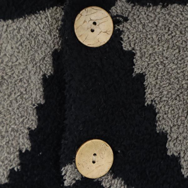 BAREFOOT DREAMS ベアフットドリームス 総柄 長袖 ショールカラー ニットカーディガン S ブラック系 メンズ