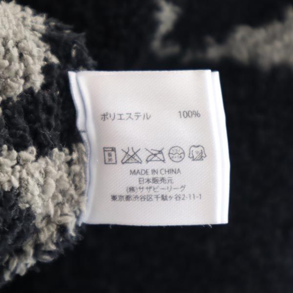 BAREFOOT DREAMS ベアフットドリームス 総柄 長袖 ショールカラー ニットカーディガン S ブラック系 メンズ